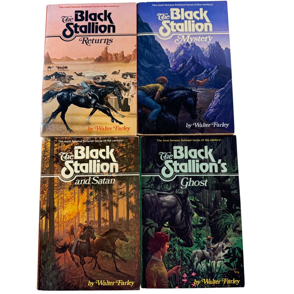 The Black Stallion Vintage Lot Walter Farley 4 Paperback Kid Chapter Books Horse